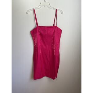Nasty Gal Collection Square Neck Mini Dress Size US 6 Hot Pink NWT